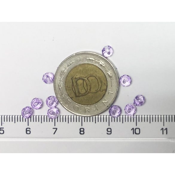 Orgonalila - Csiszolt üveggyöngy - 4x3mm Abacus - 10db