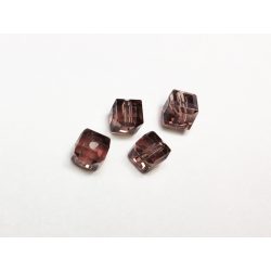   Cube 6x6mm csiszolt kocka gyöngy-pár - "szőlőlé"