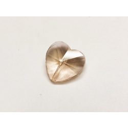 Csiszolt szív gyöngy - lazac színű (14mm)