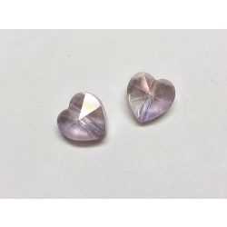 Csiszolt szív gyöngy - rózsaszín AB (10mm)