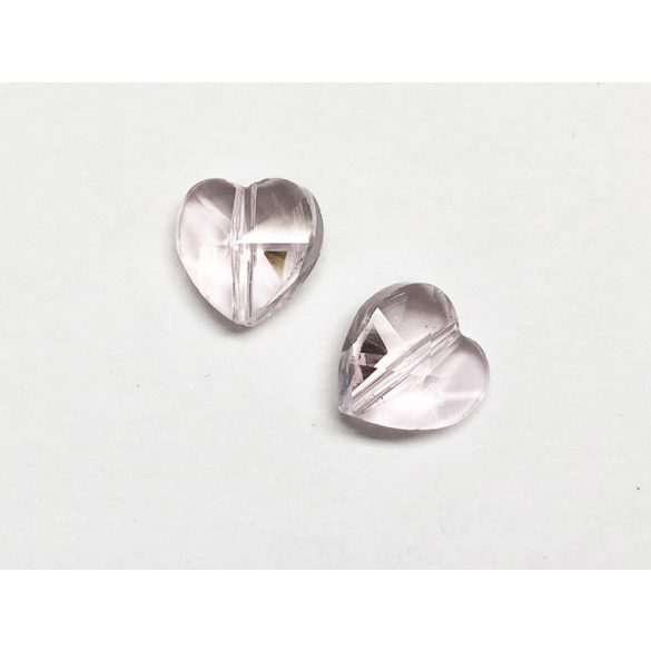 Csiszolt szív gyöngy -  rózsaszín (10mm)