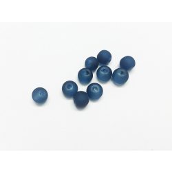   10db - FROSTED matt üveggyöngy - "farmer"kék 6mm