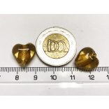 Üveggyöngy szív - MÉZ-SÁRGA (12mm)