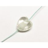 Üveggyöngy szív - Fehér (12mm)