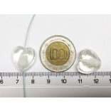 Üveggyöngy szív - Fehér (12mm)