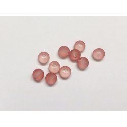 10db - FROSTED matt üveggyöngy - ROSE 6mm