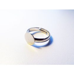 Ezüst színű ragasztható gyűrű-alap - kis/gyerek méret