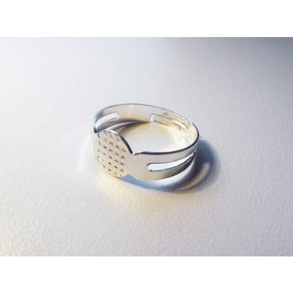 Ezüst színű ragasztható gyűrű-alap - simple