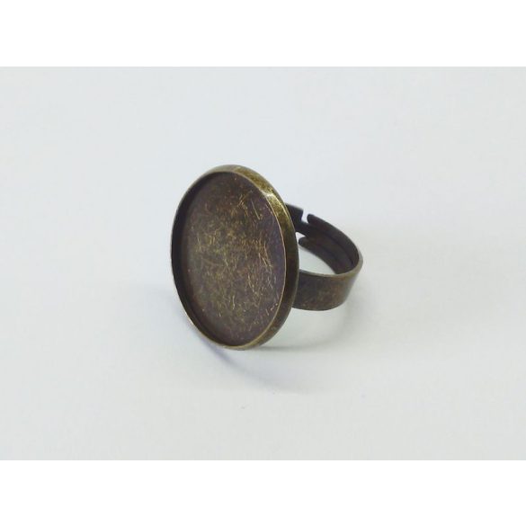 Antik bronz gyűrű-alap (tányér: 20mm)
