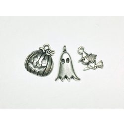 Halloween szett - Boszorkánnyal - antik ezüst