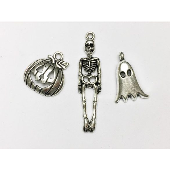 Halloween szett - Csontvázzal - antik ezüst