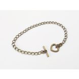 Karkötő-alap Szivecskés T-kapoccsal - antik bronz