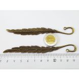 Bronz színű toll alakú könyvjelző-alap (11,7cm)