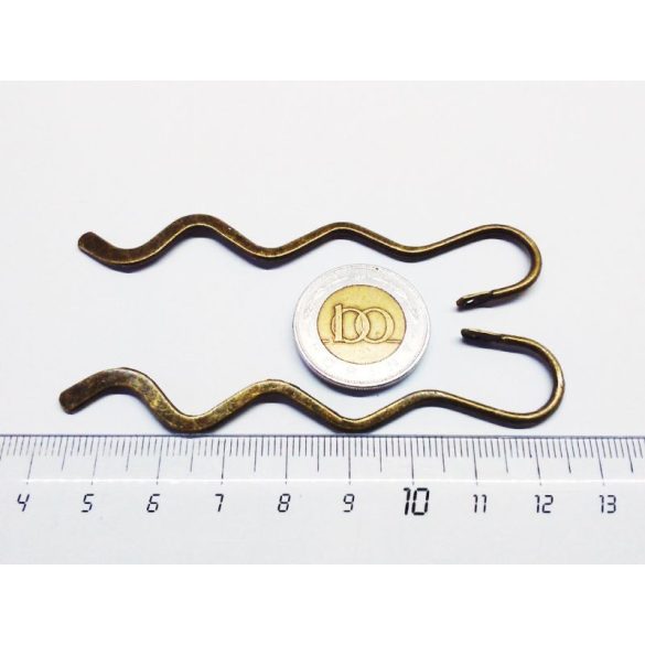 Hullámos könyvjelző-alap - bronz (8,4cm)