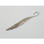 Antik ezüst színű toll alakú könyvjelző-alap (11,7cm)