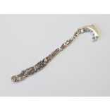Könyvjelző alap - Delfinnel (12,4cm) - Antik ezüst