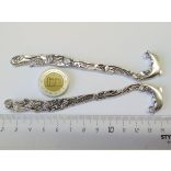 Könyvjelző alap - Delfinnel (12,4cm) - Antik ezüst