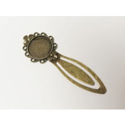 Könyvjelző virágdíszes (20mm) tányérral - bronz