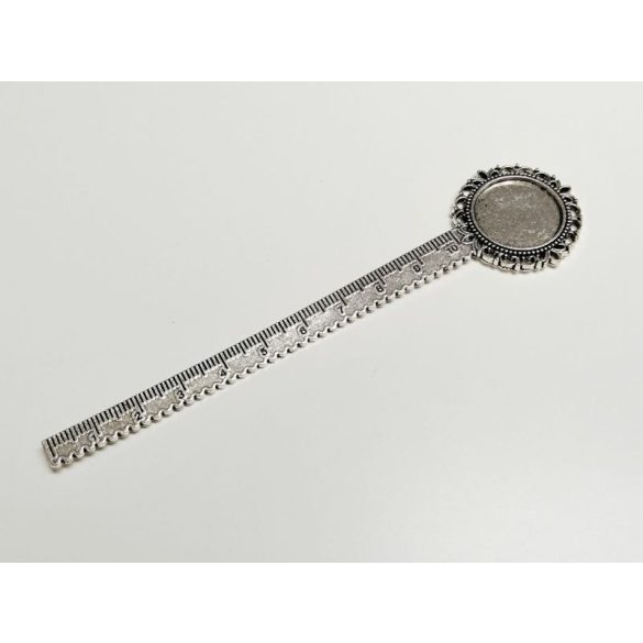 Vonalzós Könyvjelző (20mm) tányérral - ezüst