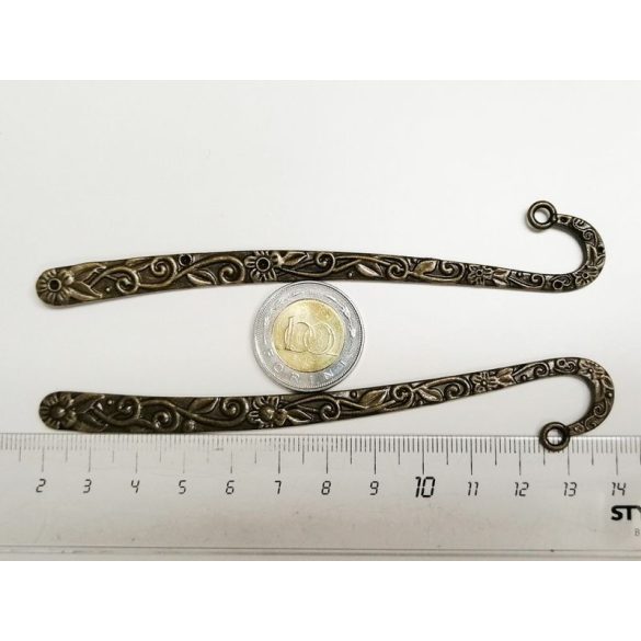 Virágos-indás könyvjelző-alap bronz