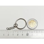 Platina ezüst sz. Sima Kulcstartó Karika lánccal