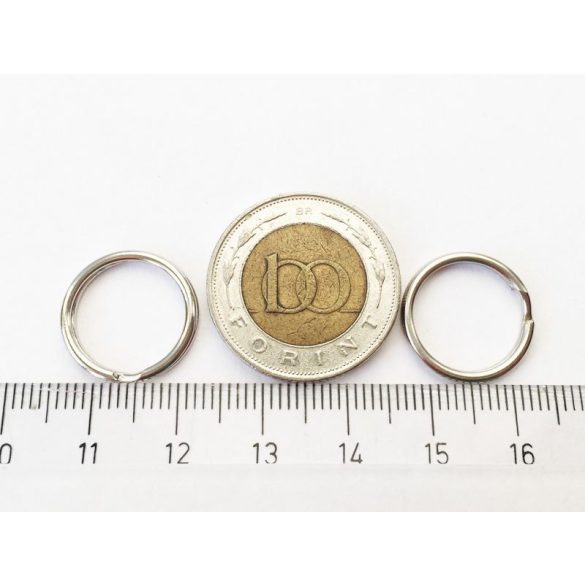 Kis méretű ezüst színű kulcstartó-karika (16mm)
