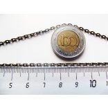 Antik bronz keresztszemű nikkelmentes lánc (3x2mm) 1m