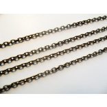 Antik bronz színű keresztszemű lánc (4x3mm) 1m