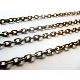 Antik bronz színű keresztszemű lánc (4x3mm) 1m