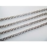 Platina ezüst színű keresztszemű lánc (5x3,5mm) 1m