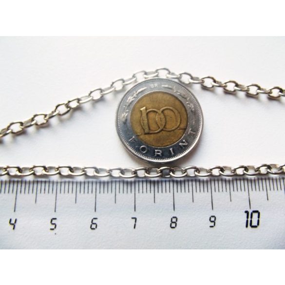 Platina ezüst színű keresztszemű lánc (5x3,5mm) 1m