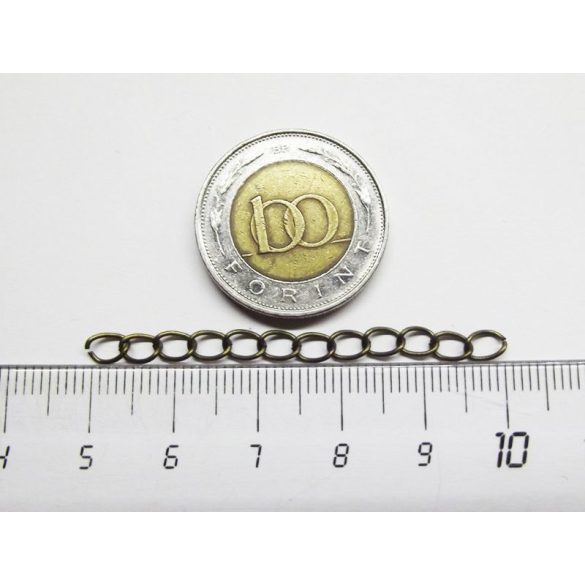Antik bronz színű lánchosszabbító - 5cm