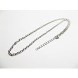 Platina ezüst színű nyaklánc-alap - keresztszemű (3,5x2,5mm)1 m