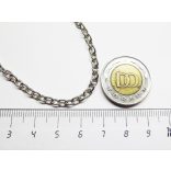 Platina ezüst színű nyaklánc-alap - keresztszemű (3,5x2,5mm)1 m