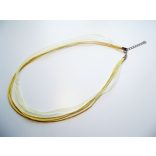 Organza nyaklánc-alap - citromsárga