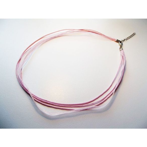 Organza nyaklánc-alap - rózsaszín