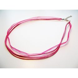 Organza nyaklánc-alap - fukszia