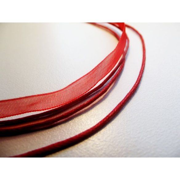 Organza nyaklánc-alap - piros