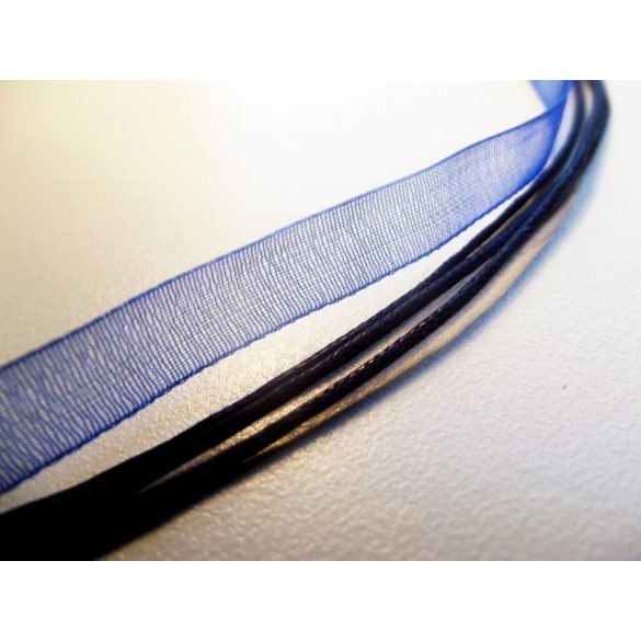 Organza nyaklánc-alap - középkék