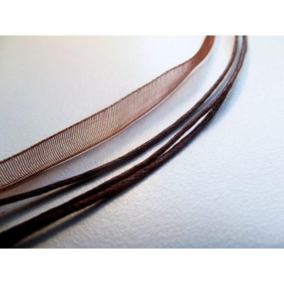 Organza nyaklánc-alap - barna