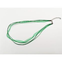 Organza nyaklánc-alap - Fűzöld