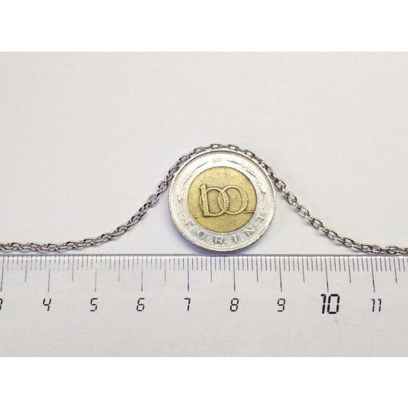 Platina ezüst színű keresztszemű lánc (3x2mm)1 m