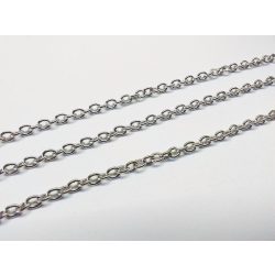 Platina ezüst színű keresztszemű lánc (4*3mm)