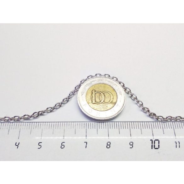 Platina ezüst színű keresztszemű lánc (4*3mm)
