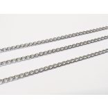 Platina ezüst színű csavart szemű lánc (5*3mm)