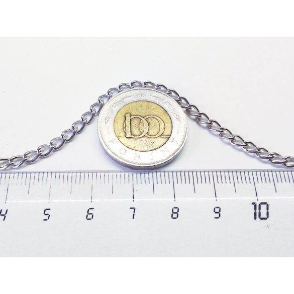 Platina ezüst színű csavart szemű lánc (5*3mm)