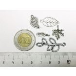 Levél mix - antik ezüst (5db-os)