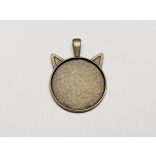 Bronz sz. Macska fej alakú medál-alap (25mm)