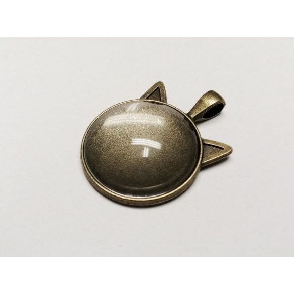 Bronz sz. Macska fej alakú medál-alap (25mm)
