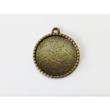 25mm Bronz Medál-alap FA mintával a hátoldalon